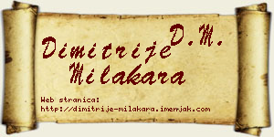Dimitrije Milakara vizit kartica
